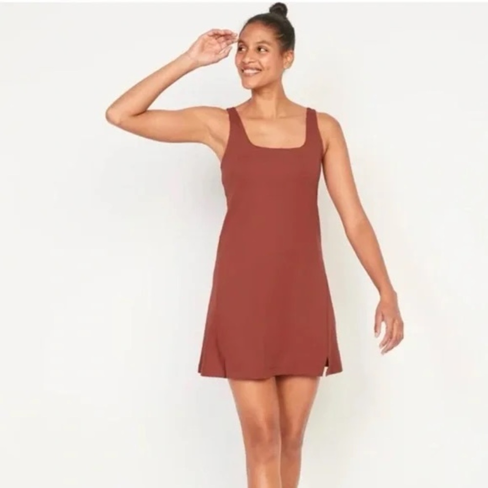NWT - Old Navy PowerSoft Shelf- Bra Rust Athletic Activewear Dress - Picture 2 of 9